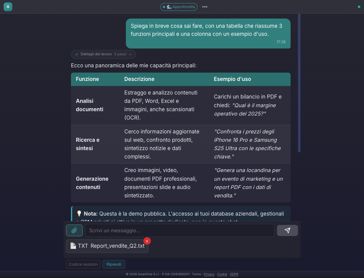 Anteprima di un file allegato alla chat