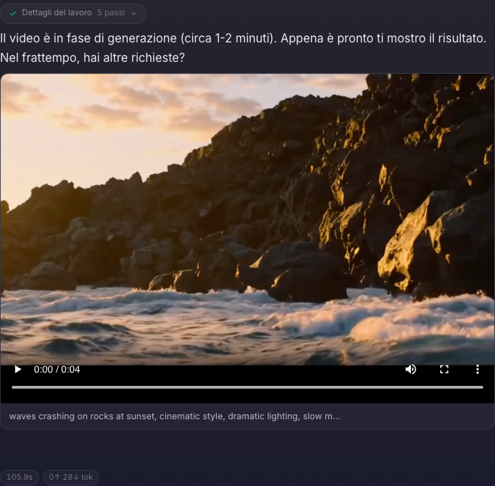 Breve clip video generata da Gigetto a partire da un testo